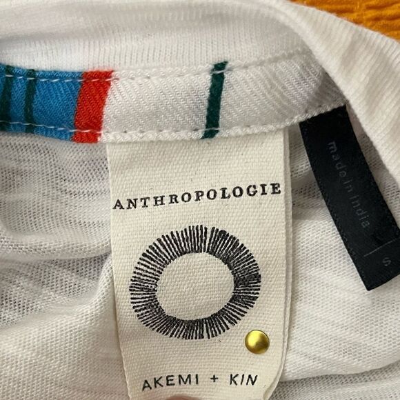 Anthropologie Short Sleeve Front Tie Casual Shirt Red Orange Size Small - Picture 4 of 4